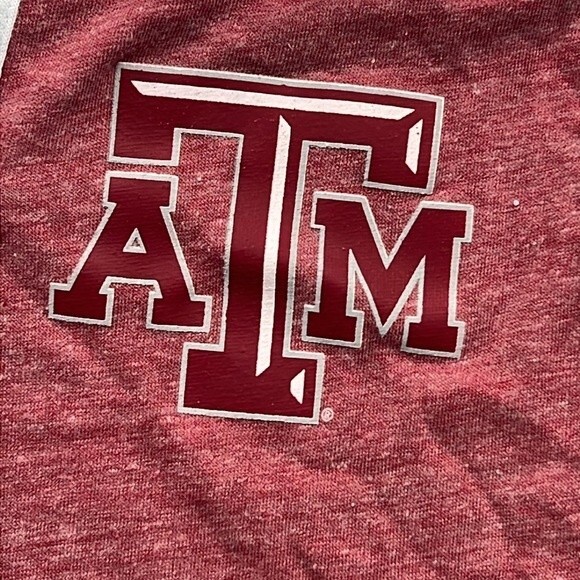 NWT 5th & Ocean size Large Texas A&M Logo Women’s T-shirt New Red White V-Neck - Picture 2 of 8